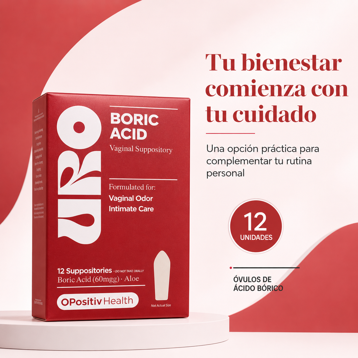 URO: ÓVULO DE ÁCIDO BÓRICO - 12 UNIDADES - POR CAJITA