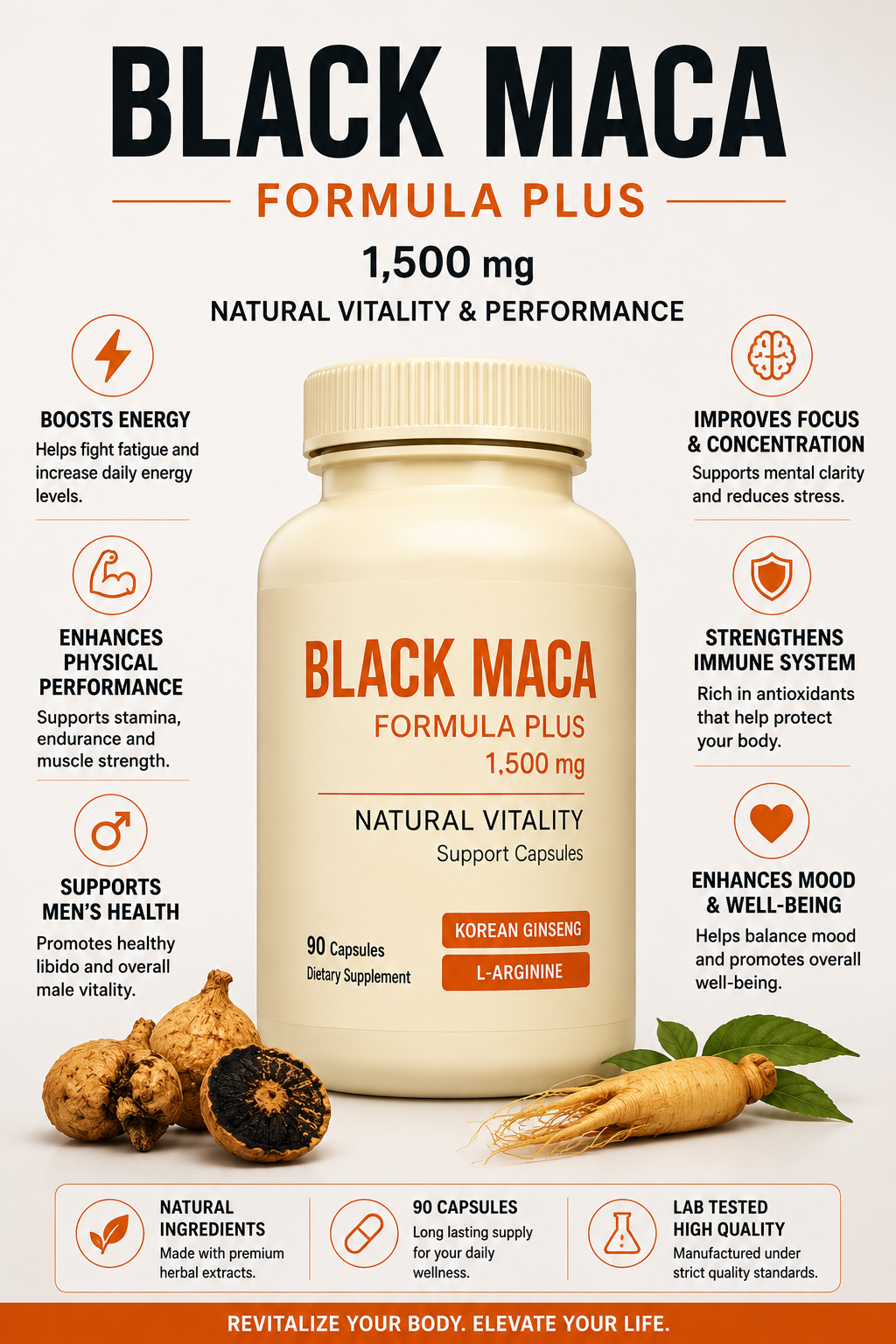 BLACK MACA (MACA NEGRA PERUANA ) X 90 CÁPSULAS